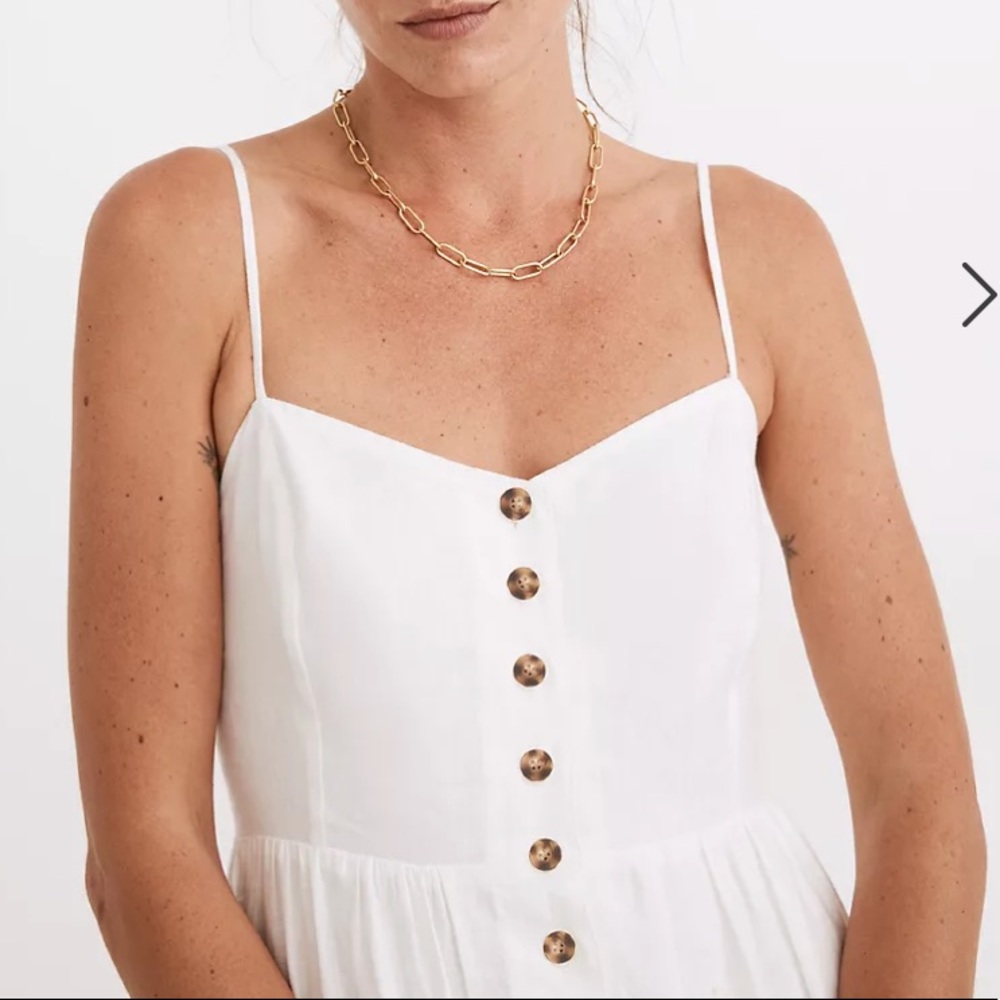 Madewell Line-blend Cami Button-Front Midi Dress - Picture 4 of 9